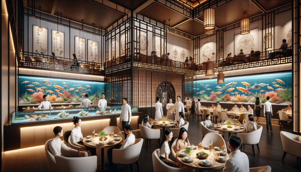 A posh modern chinese live seafood restaurant